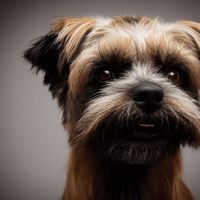 Affen Border Terrier Looks Deep Into Camera